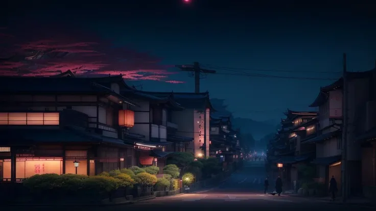  beautiful scene anime {x} beautiful scene anime {x} scene of a street with a person walking on the street, Japanese street,  Chinese village ,  Chinese village , Background ofanime,  Chinese village  at night, in a  Chinese village  at night, l&#39; beaut...