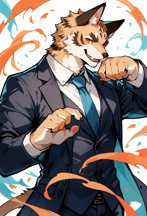 rating_safe, score_9, score_8_up, score_7_up, score_6_up, score_5_up, score_4_up, hires, cover page, source_furry, source_anime, highres, absurdres, perfect anatomy, nice 2boys, kemono, suit, furry anthro, Top executives shake hands on the achievement of t...