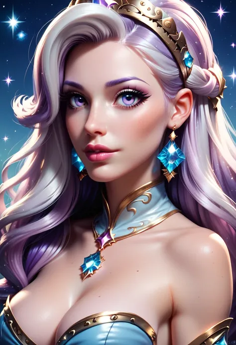 score_9, score_8_up, score_7_up, beautiful, perfect eyes, Starlight Silver eyes, Nebula Pink eyes, Crocus, Sapphire Blue eyes