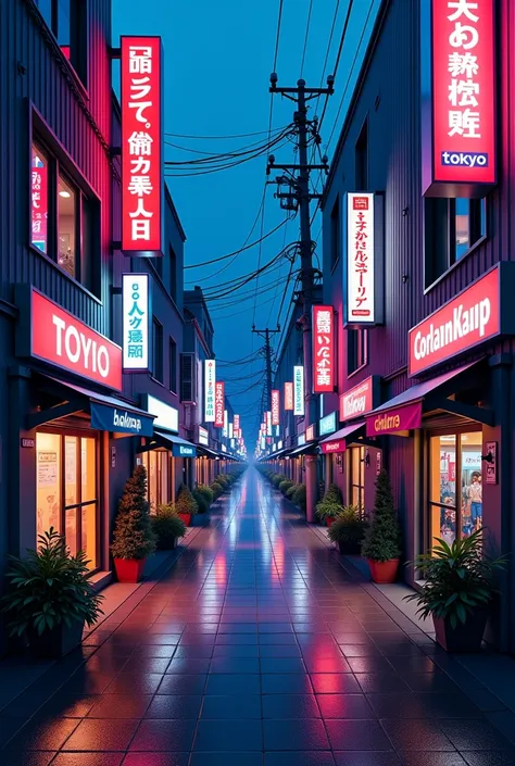 une peinture dune rue avec des enseignes au néon et des bâtiments, rue cyberpunk, Rue Néon, allée cyberpunk, rue cyberpunks in japan, style dart cyberpunk, couleurs cyberpunk oniriques et colorées, rue japonaise, cyberpunk couleurs vibrantes, rue cyberpunk...