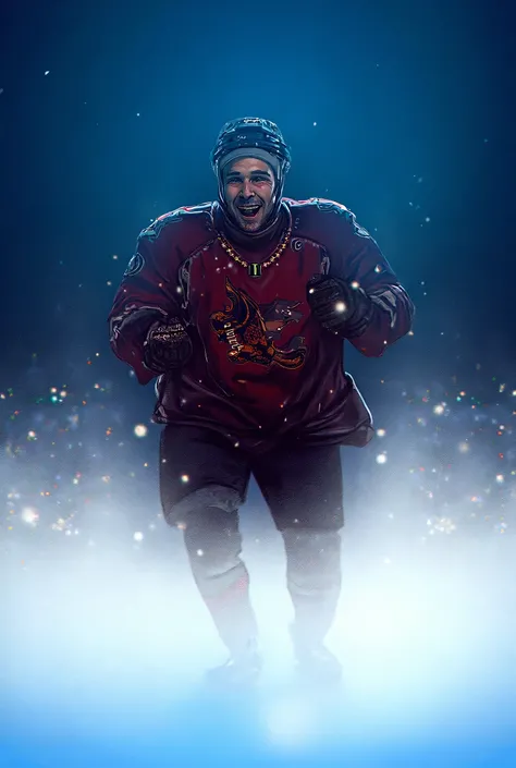 Joueur de hockey noël qui souhaite joyeux Noël 