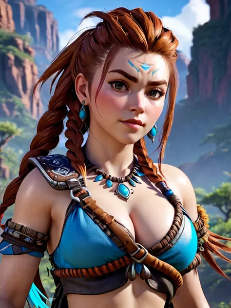 Aloy from Horizon Forbidden West with huge tits