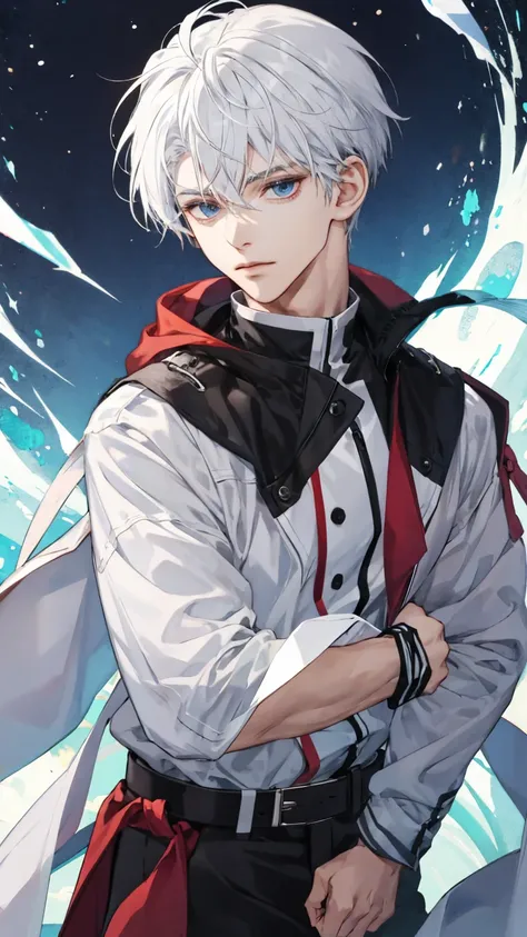 Anime baby boy white hair