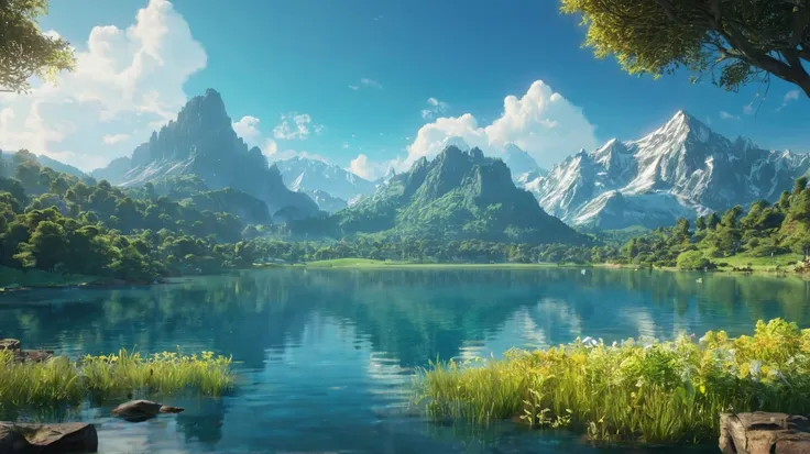 beautiful natural scenery. lake. fantasy. animation. Have we ever stopped for a moment, amidst the hustle and bustle of this world, and asked ourselves: Why does life feel so hard? Why does happiness feel so far away, like a mirage that always moves away e...