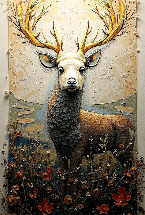 Create an image
innovative collage art of deer for project 