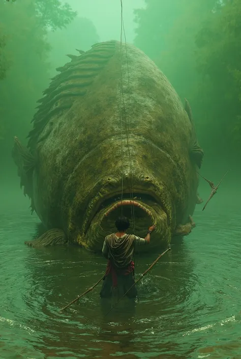 A poor man catching a big fish