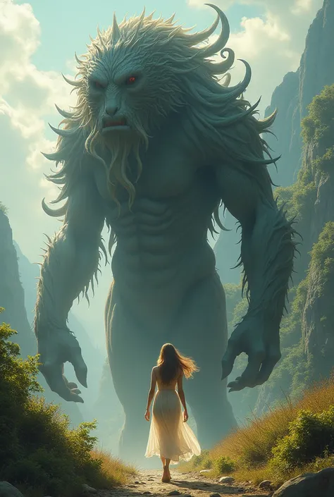 Woman walks with her enormous pet