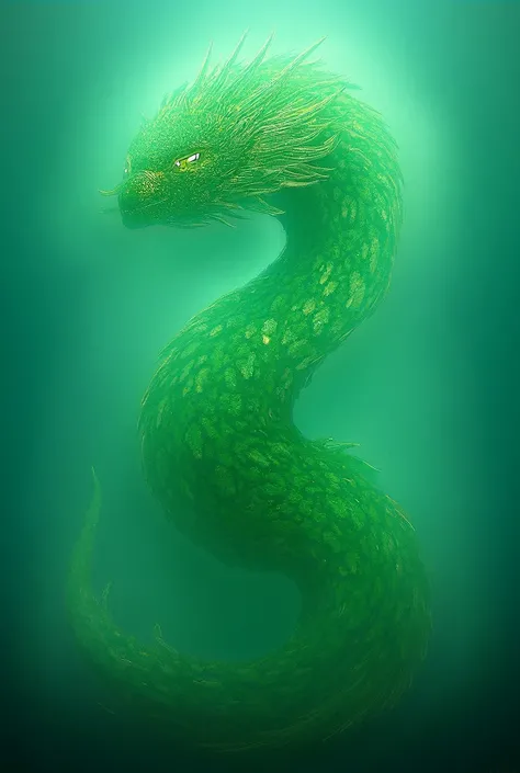 dragon born, green body, gold scales, purple eyes, 220 cm