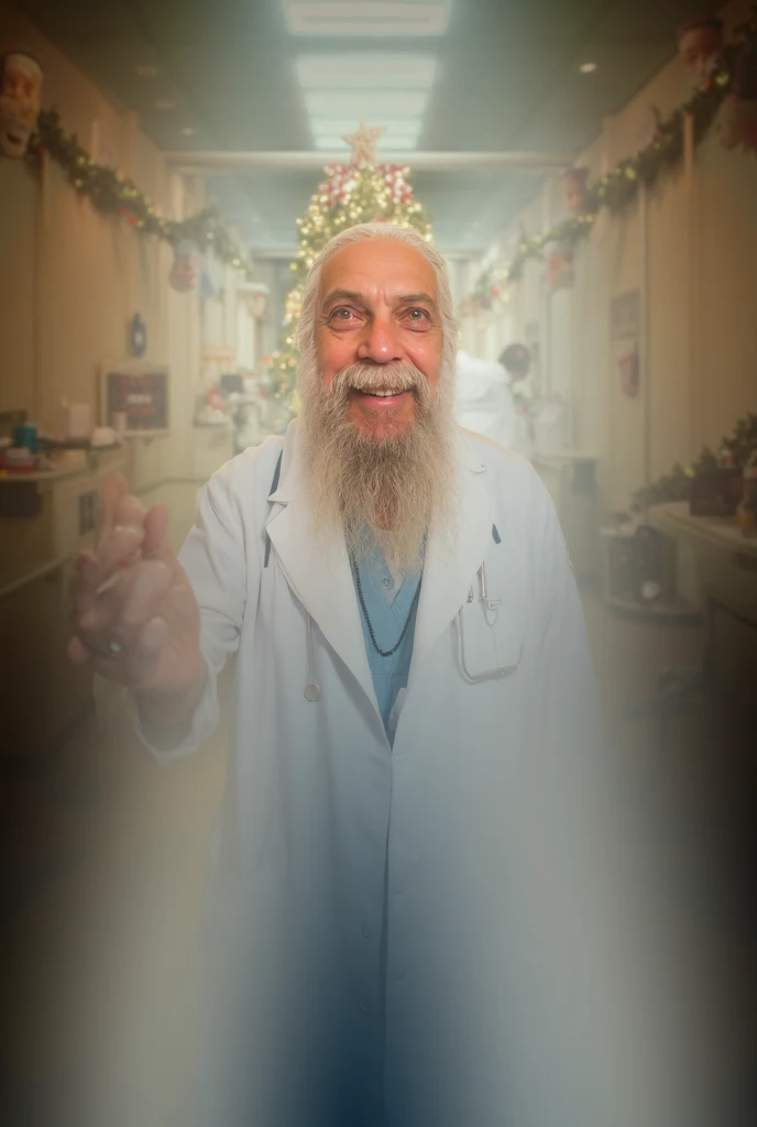 Create me an image of a traumatologist, Wishing you a merry Christmas 