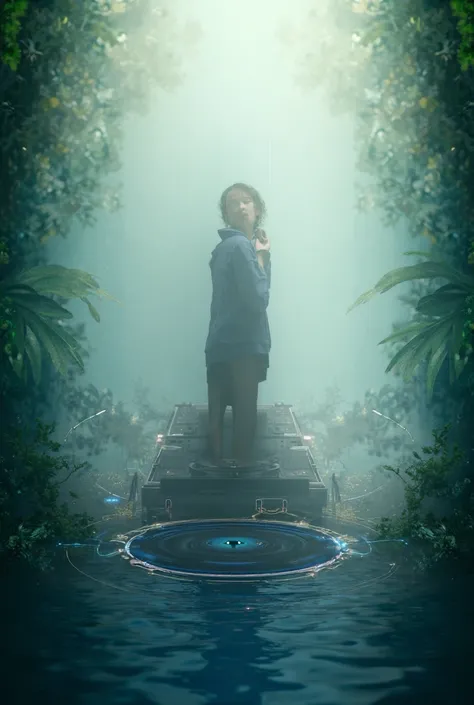 I want an image that reflects a DJ and the diversity and tranquility that music generates