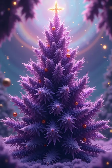 Purple marijuana christmas tree