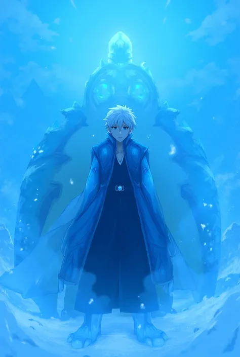 toshiro (bleach anime character) with his pokemon: blastoise and articuno.