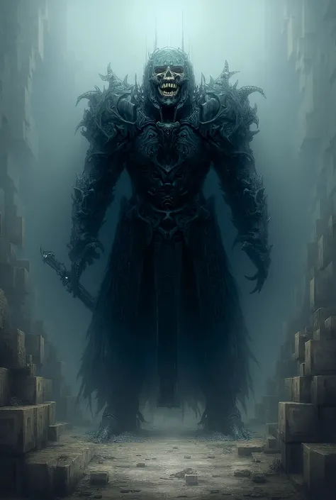 Generate a concept art of a Death Knight from the anime Ovelord for the Minecraft game