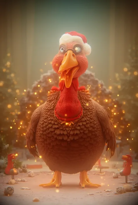 A funny picture of a turkey for Christmas