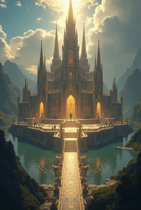 Celestial kingdom of medieval fantasy world