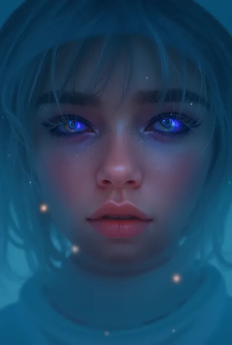 (Close-up of a better masterpiece:1.5)0.9], (Space and astronauts:1.2) (Messy silver hair:1.1) (Heterochromia xanthochromia and blue eyes:1.2) (Space Helmet:1.0) (Colored stars in the eyes:1.0) (A radiant glow:1.1) (thick lips:0.9)