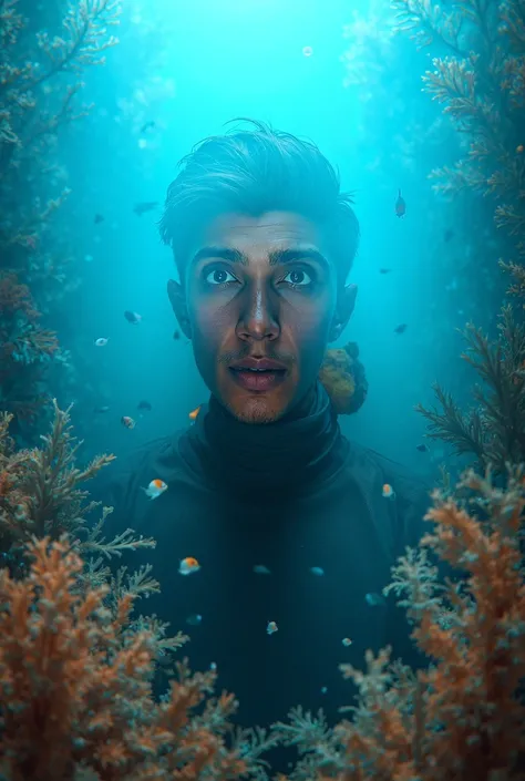  HIGH QUALITY, 8K ultra HD, A young Peruvian man with a seabed 