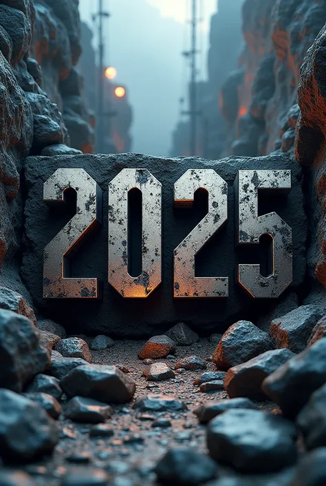 number 2025 in rock in background futurist