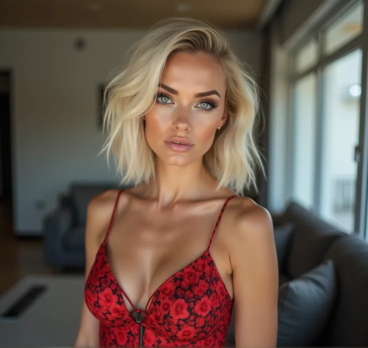 , Mix a blonde girl (Isabella Deltore, Ursula Karven, blonde Behati Pinsloo und blonde Meghan Markle), Sun-tanned skin, Hairline, blonde bob hair with lots of blonde strands, bleached blonde bob hair, Shoulder Bob, , blonde bob hair with lots of blonde str...