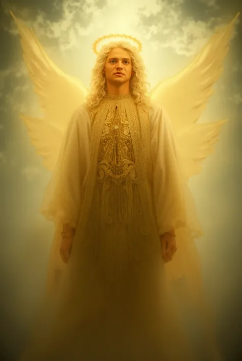 Johann Sebastian Bach as an angel wearing his 18th century attire 