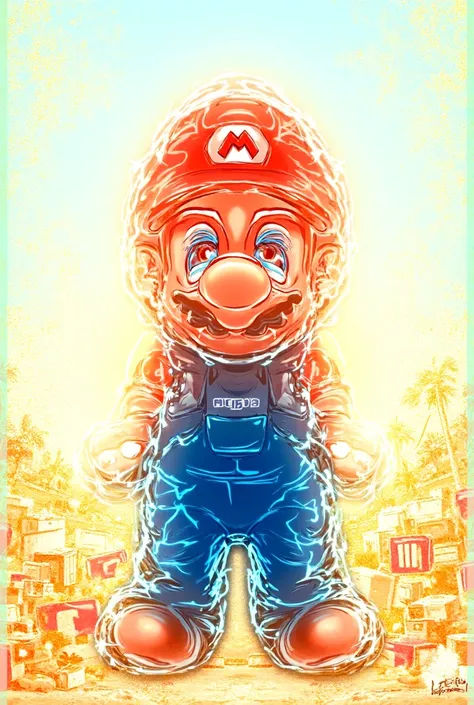  Create an avatar with Mario where in the background will be objects from the game Mario and money, and more text on top of the photo rswqqx 