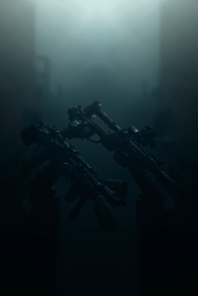 Give me a hyperrealistic image of war rifles held by soldiers , cinematic style in 4k in horizontal proportion 16 :9