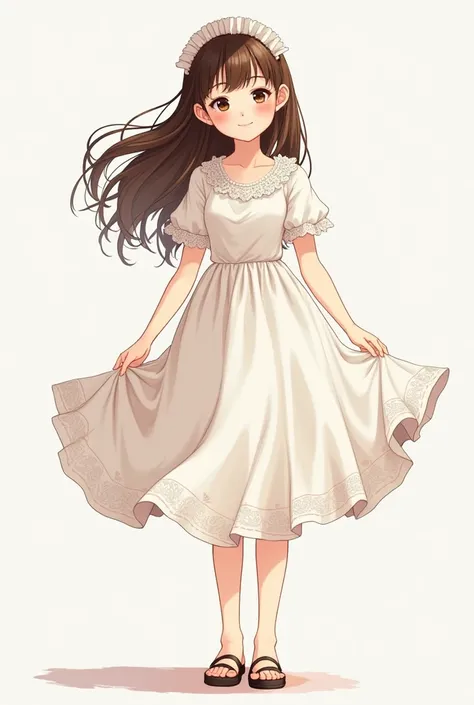 A cheerful  dressed in a white lace dress, light and shadow, A masterpiece，roof，（ white background：1.4），（（tachi-e）），original，（ illustration：1.1），（ best quality），（tmasterpiece：1.1），（ Detailed wallpaper in CG Unity 8k ：1.1），（a color： 0.9),(Panoramic photogra...