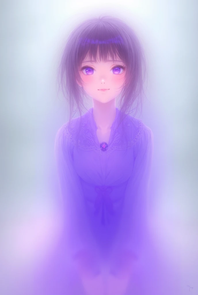 A Gorgeous student wearing a violet uniform. Anime