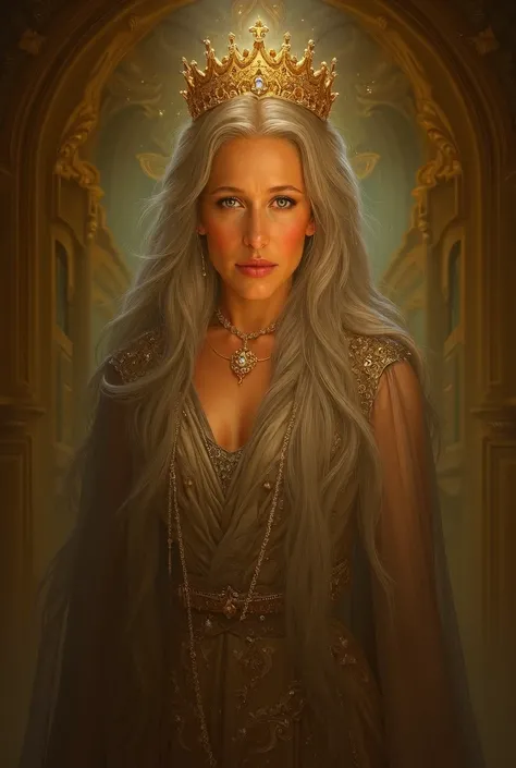 Gray-haired woman, Queen, fancy, Young and beautiful woman,  gray eyes ,  of 23 years