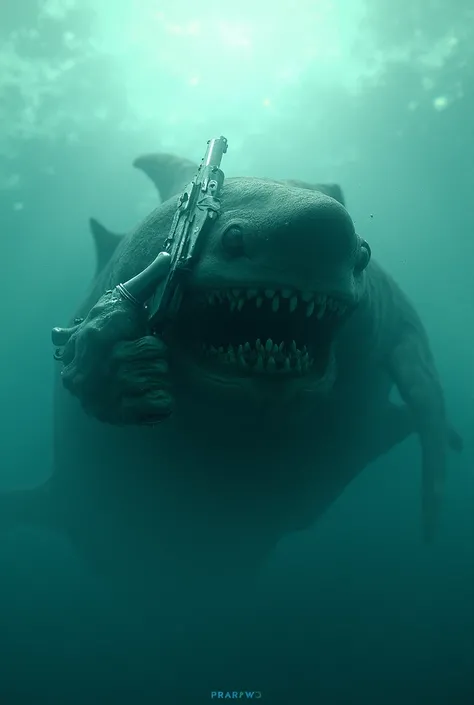 Shark with firearm