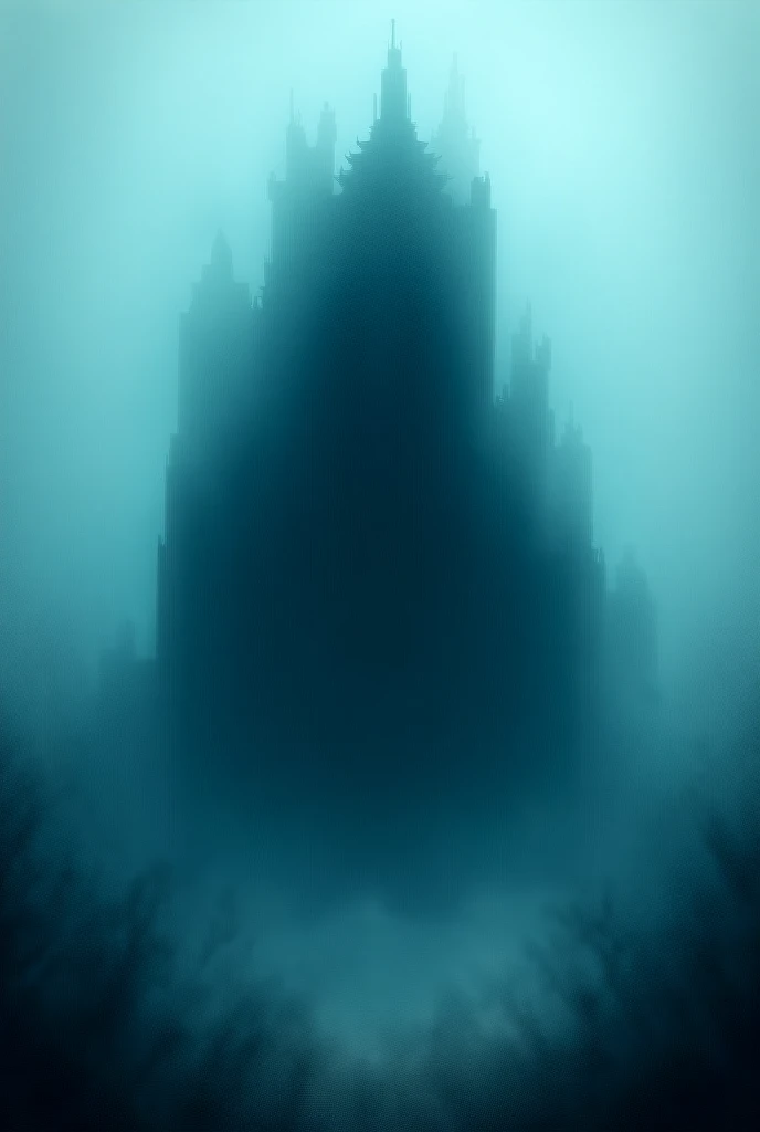 i want to see a tall black gothic castle standing in the mist