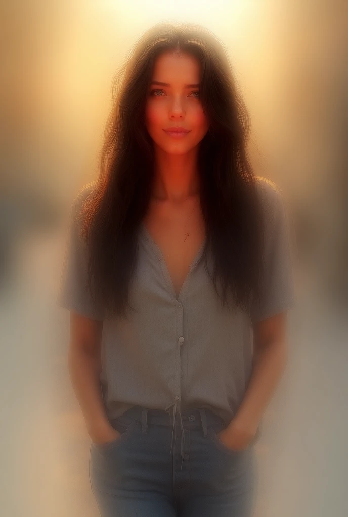 "A photorealistic portrait of a 22-year-old Russian girl exudes a charming confidence, featuring glossy, black hair and bright blue eyes, wearing a comfortable, casual ensemble, full body shot, 8k hdr, high detailed, the scene should convey a relaxed atmos...