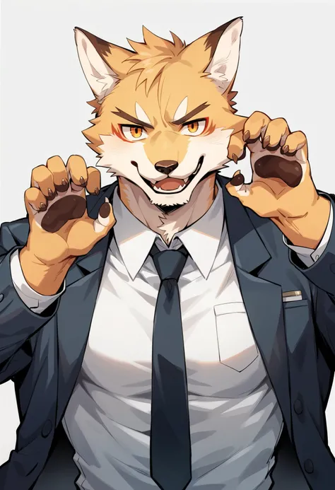 rating_safe, score_9, score_8_up, score_7_up, score_6_up, score_5_up, score_4_up, hires, Business magazine cover page, source_furry, source_anime, highres, absurdres, perfect anatomy, nice 1boys, kemono, suit, furry anthro, dignified pose, smile, portrait,