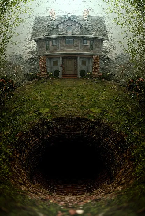 Creates an image of a house in the area entering the sewer in the house