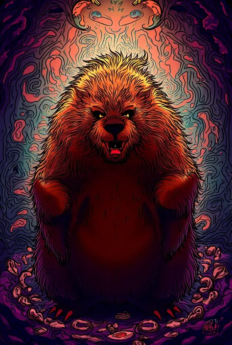 Capybara diabolic cartoon 