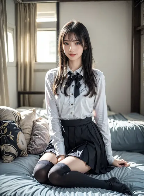 arafed asian woman in a skirt and a white shirt posing for a picture, japanese school uniform, japanese girl school uniform, wearing japanese school uniform, young gravure idol, realistic young gravure idol, young pretty gravure idol, Seifuku, cute schoolg...