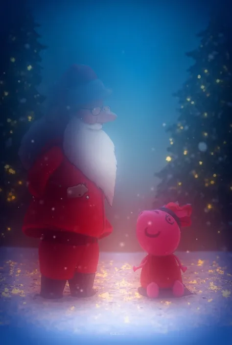 Santa Claus and Peppa Pigs ren