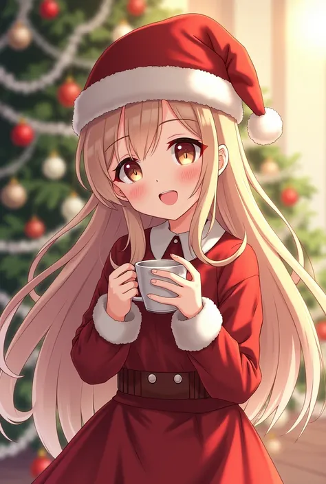  combines coffee and Christmas into one picture
Coffee and people（one person）
Inline Join「Coffee Christmas」This title 1 Girl , Single, Smile,  Best Quality , long hair,  role, ribbon,  lens flare ,illustration, Communication between coffee and people with ...