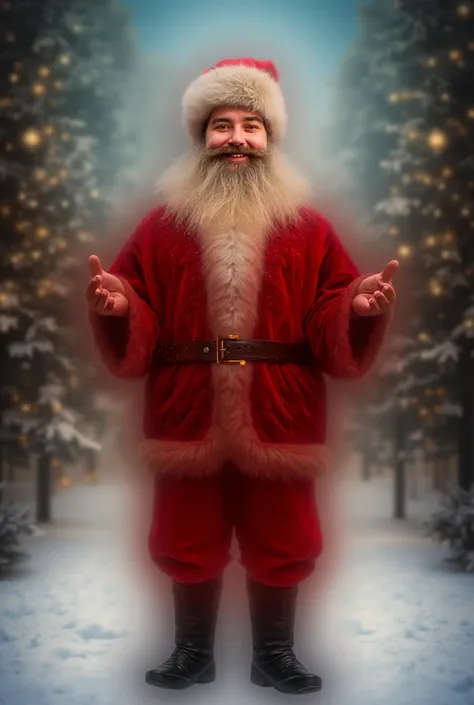 Young man in Santa Claus costume