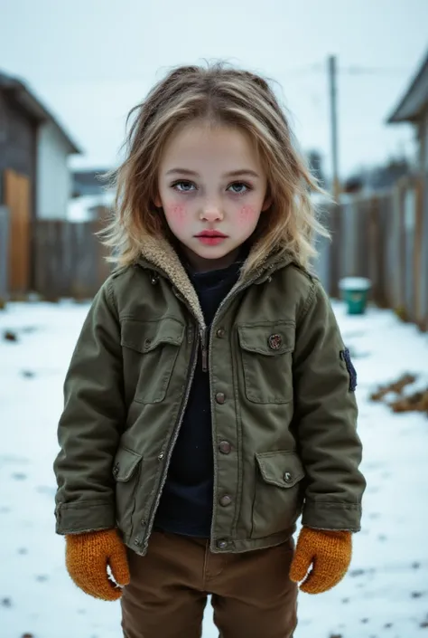 (best quality, 128k,highres,masterpiece:1.2),ultra-detailed,(realistic,photorealistic,photo-realistic:1.37), ((masterpiece)) ((photography)) ((Highest quality))  
A hyper-realistic photography of a slim, timid young boy with messy brown hair, freckles scat...