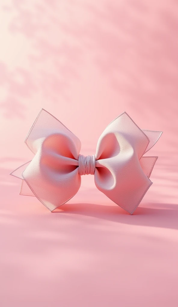 A bow, blank background, product image, natural light、Pink background