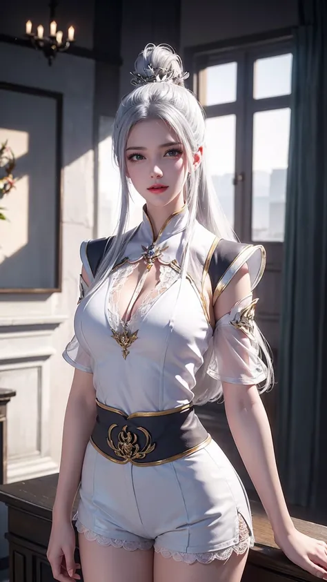 A white hair、Close-up of Miss wearing white mask, Beautiful character painting, Gu Weiss,   Gurwitz Style Artwork  , White-haired god, author：Yang Jie,  epically beautiful character art ,   Extremely fine CG8K wallpaper  , author：Fan Qi, by Wuzhun Shifan, ...