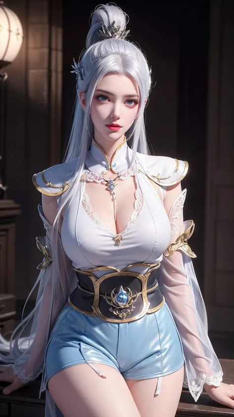 A white hair、Close-up of Miss wearing white mask, Beautiful character painting, Gu Weiss,   Gurwitz Style Artwork  , White-haired god, author：Yang Jie,  epically beautiful character art ,   Extremely fine CG8K wallpaper  , author：Fan Qi, by Wuzhun Shifan, ...