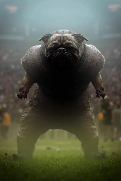 Pug as an nfl linebacker