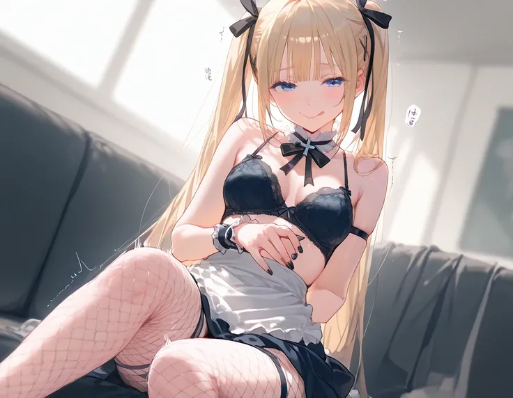 Marie rose, small breasts, one girl, blonde hair, Long Hair, twin tails, blunt bangs, blue eyes, masterpiece、 best quality、Good quality、 average quality 、 super detailed、 very beautiful、 absurd、 blurry background、 depth of field、 natural light、 soft lighti...