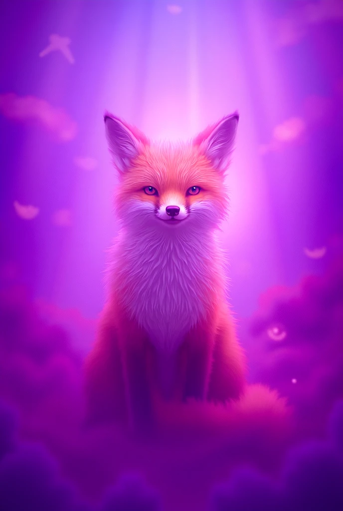 art of a fox and the background is purple and pink with a "LDK" on it