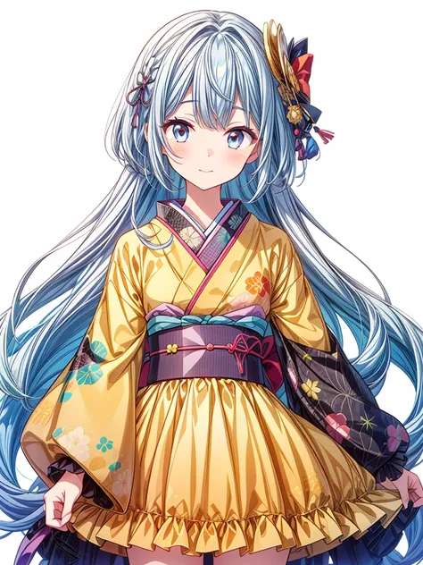 ((( 1 girl)))、Star Fairy、vtuber-halfbody、((( top quality 、masterpiece、 best combination 、Golden Ratio、 Official Art、 super detailed 、 super detailed な目)))、 Ultra Details,   from the front  ,  headshot 、 Blue and white hair color、 short bangs above eyebrows...