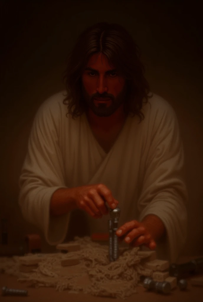 Jesus tightening the screw 