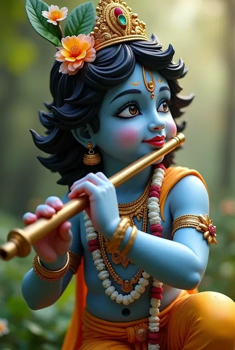 Representation of Divine Love and Joy
The enchanting image of Lord Krishna, often depicted playing the flute amidst nature, symbolizes divine love, joy, and harmony. His serene expression encourages us to remain calm and composed even amidst lifes challeng...