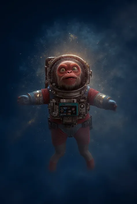 Monkey wearing a spacesuit